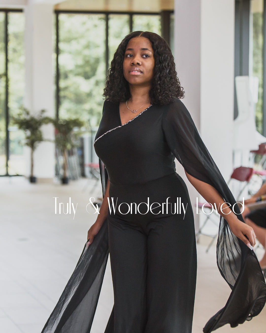 Graceful Elegance Cape sleeve Jumpsuit