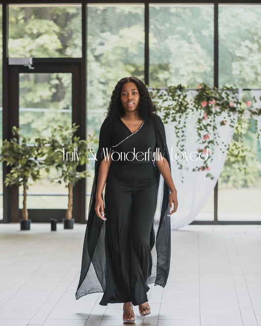 Graceful Elegance Cape sleeve Jumpsuit