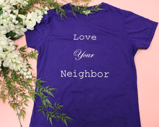 Love Your Neighbor Purple Tee