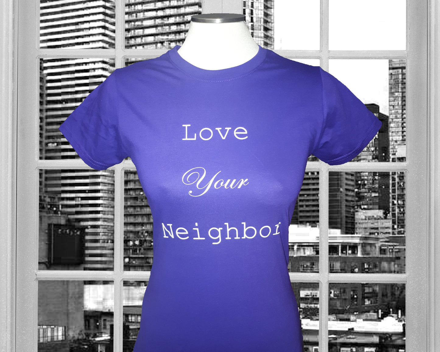 Love Your Neighbor Purple Tee